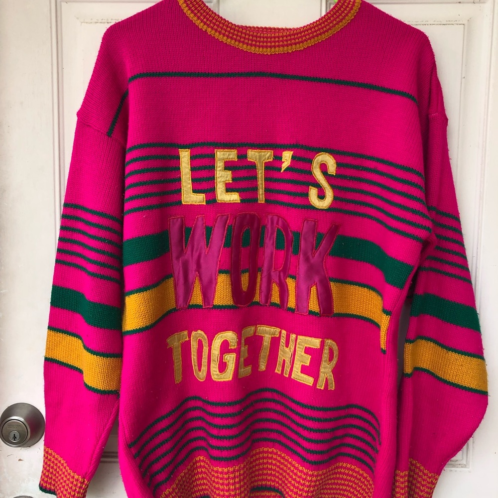 Vintage “Let’s Work Together” Sweater